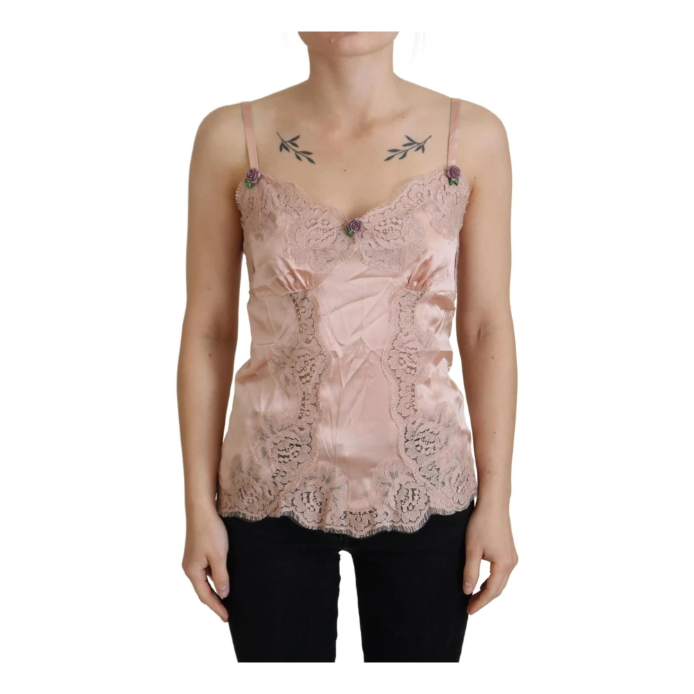 Dolce & Gabbana Damen Rosa Oberteile, Xlgröße: