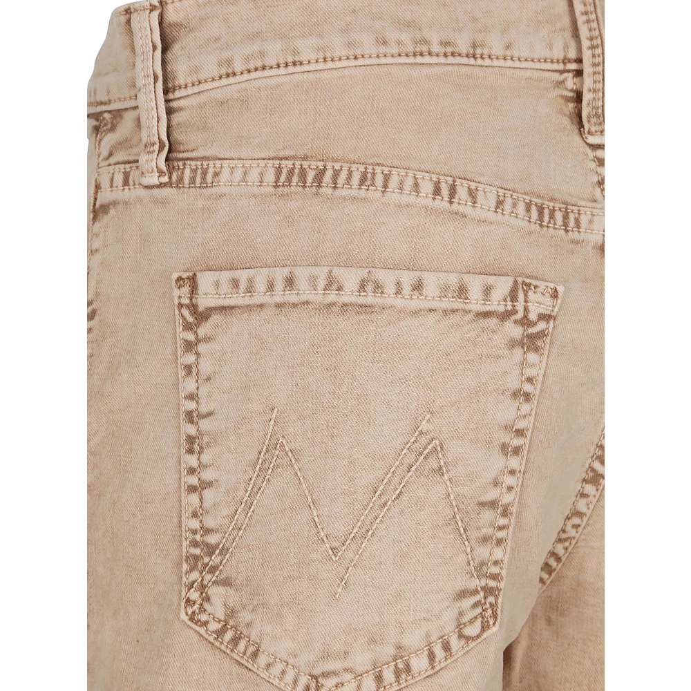 Mother Beige Jeans USA Gemaakt Katoenmix Beige Dames