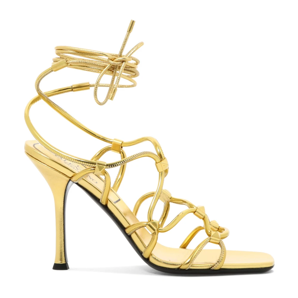 Valentino Garavani Women's Yellow Rockstud Net Sandals