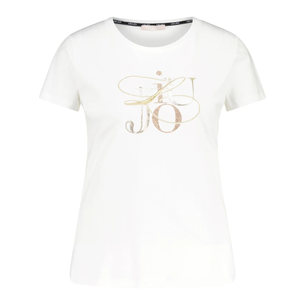 Liu Jo Geborduurde Logo Katoenen Sweater White Dames