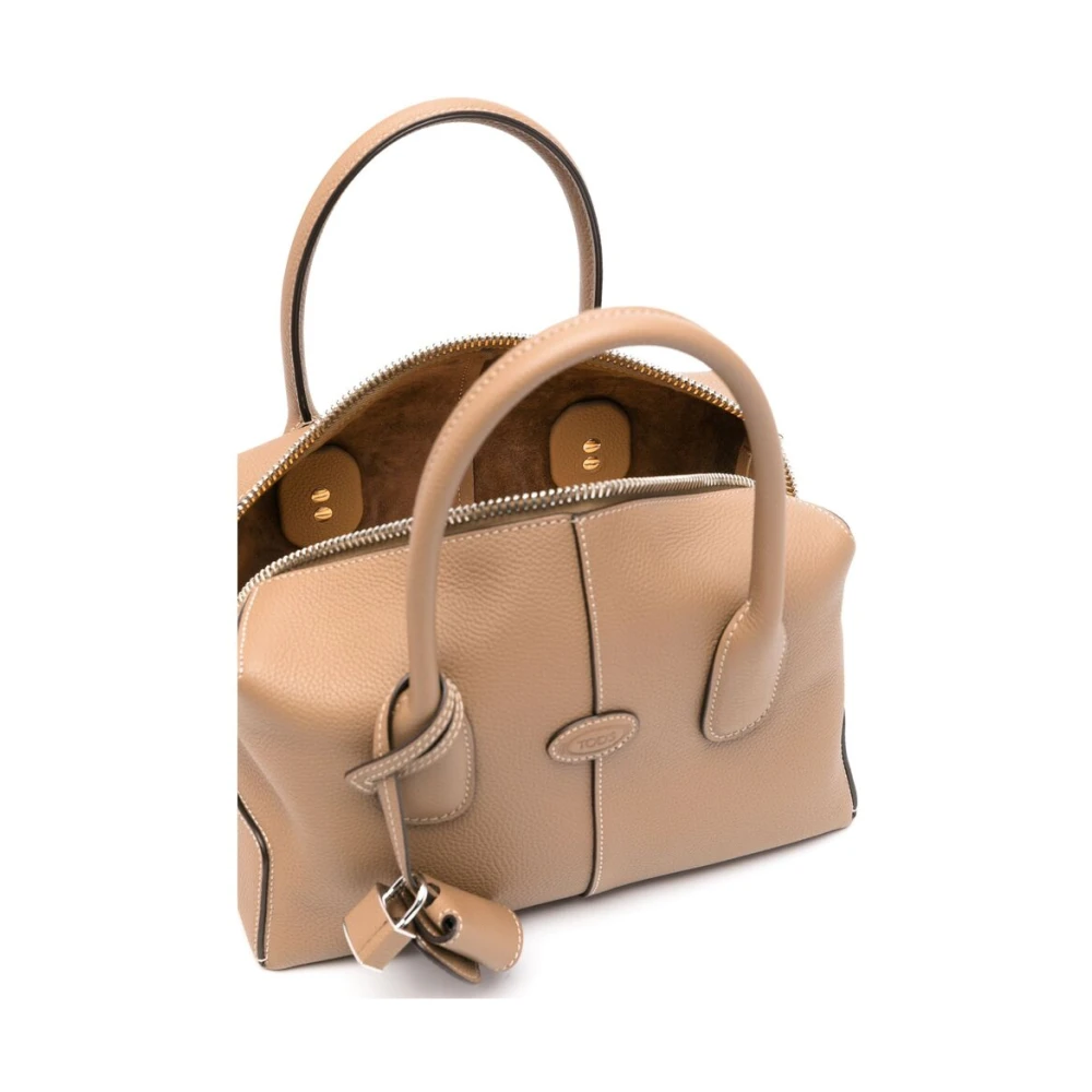 TOD'S Bruine leren handtas met bovenrits Brown Dames