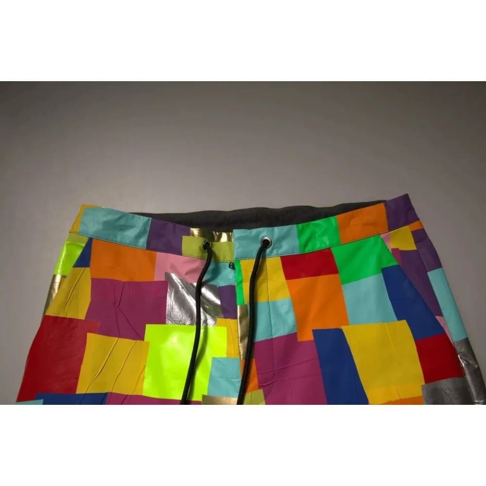 Dolce & Gabbana Multicolor Patchwork Cargo Broek met Trekkoordsluiting Multicolor Heren