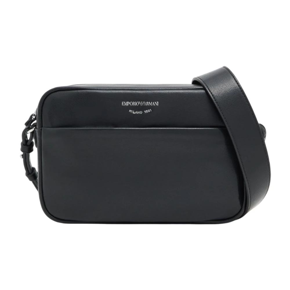 Emporio Armani Women's Black Logo Shoulder Bag With Zip Pocket