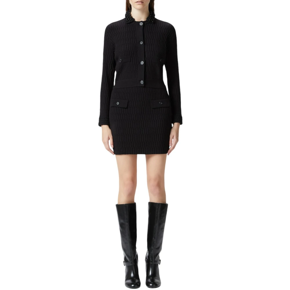 pinko Geometrische Masquerade Jas in Zwart Black Dames