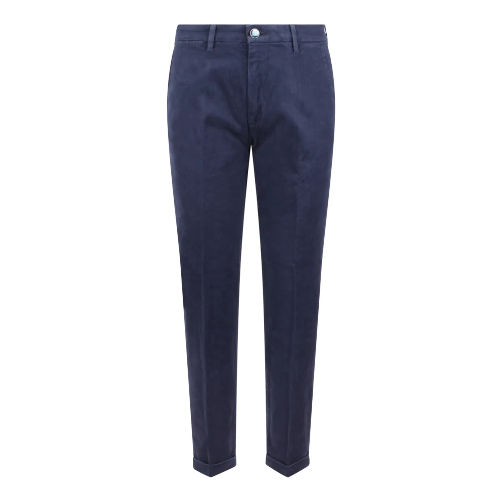 Re-Hash Stretch Katoen Chino Stijl Broek Blue Heren