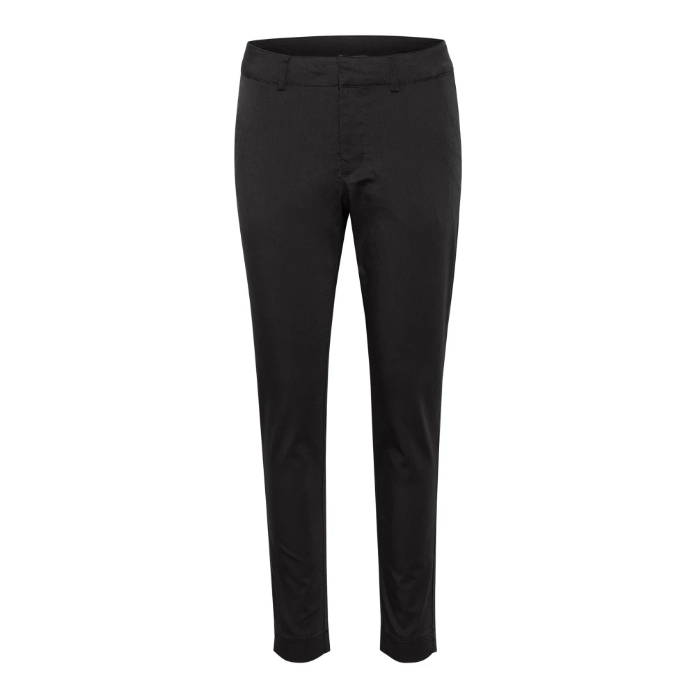 Kaffe Women's Black Slim-Fit Trousers, L, Deep Chino Trousers Slim Fit