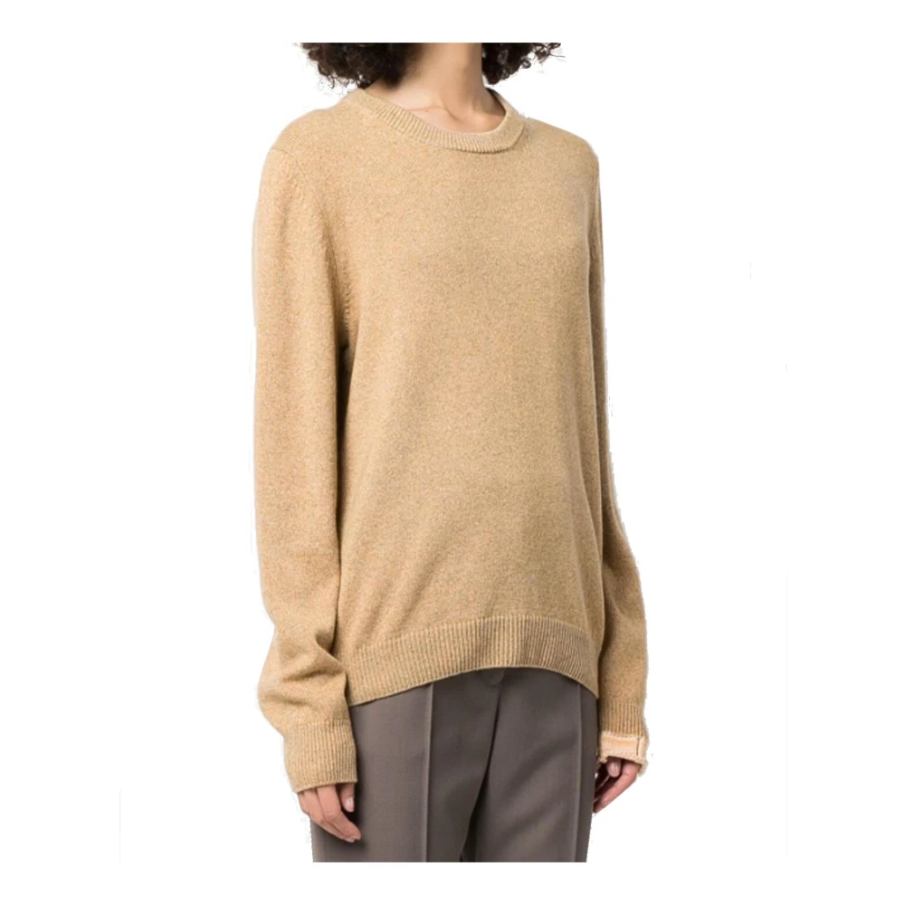 Maison Margiela Wol Kasjmier Pullover Lange Mouwen Brown Dames