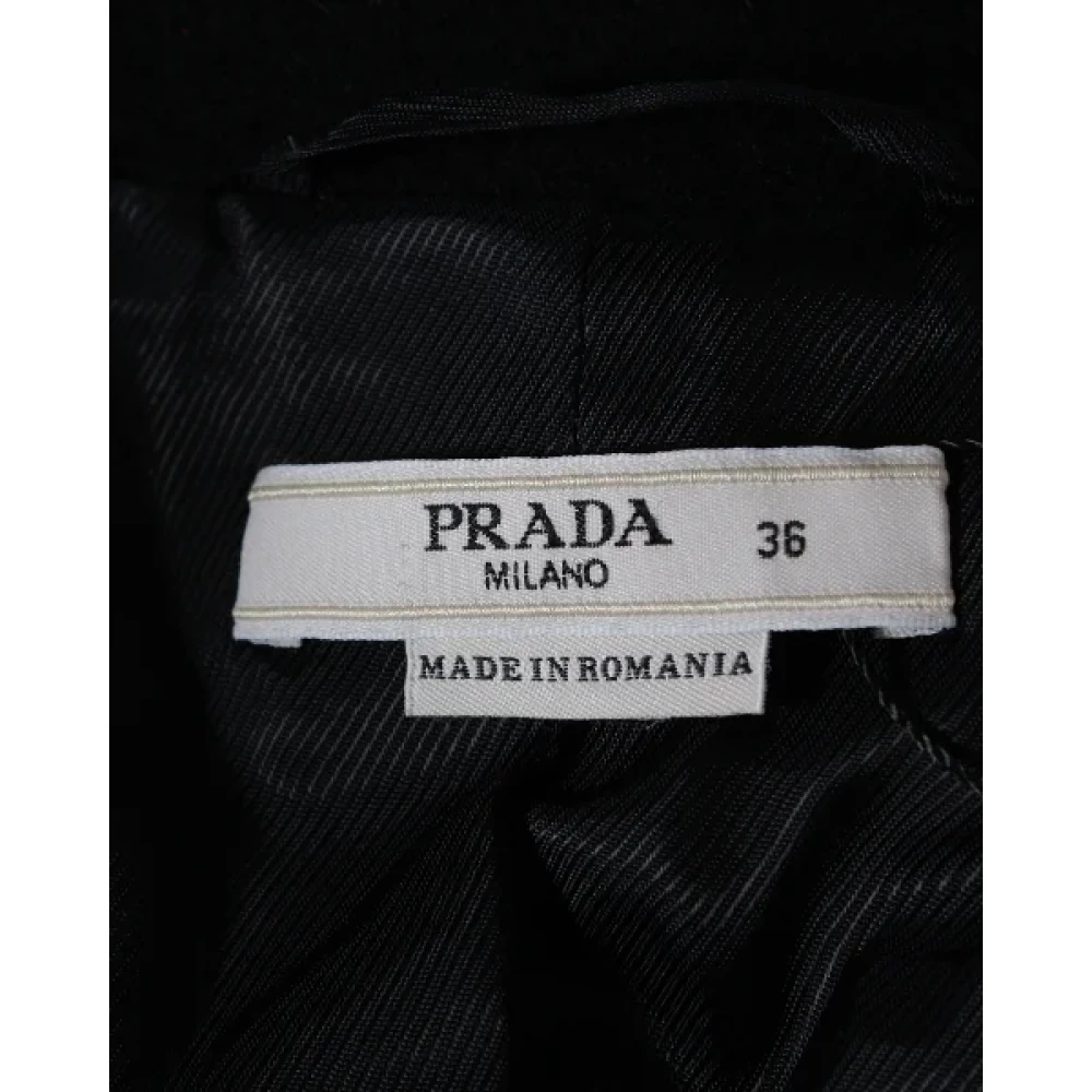 Prada Vintage Pre-owned Wool outerwear Black Dames