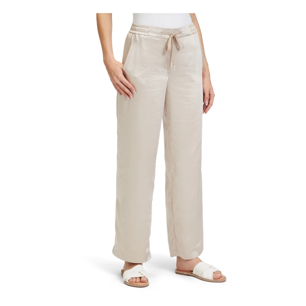 Betty & Co Comfortabele rechte pijp aantrekbroek Beige Dames