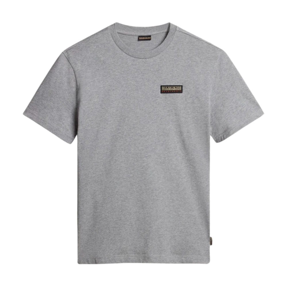 Napapijri Women's Gray Short Sleeve Cotton T-Shirt Grey - T-Shirts - M - Tops