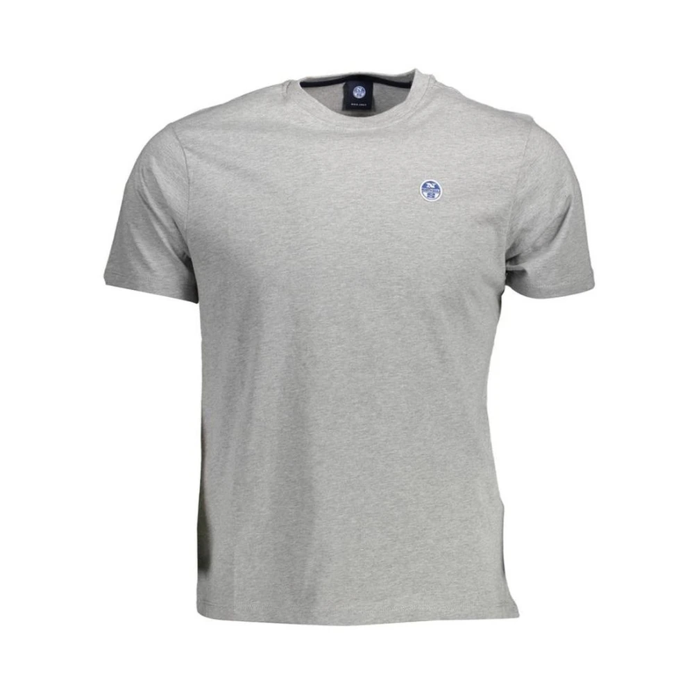 North Sails Men's Gray T-Shirts,, Brown Crew Neck Tee With Logo 2XL