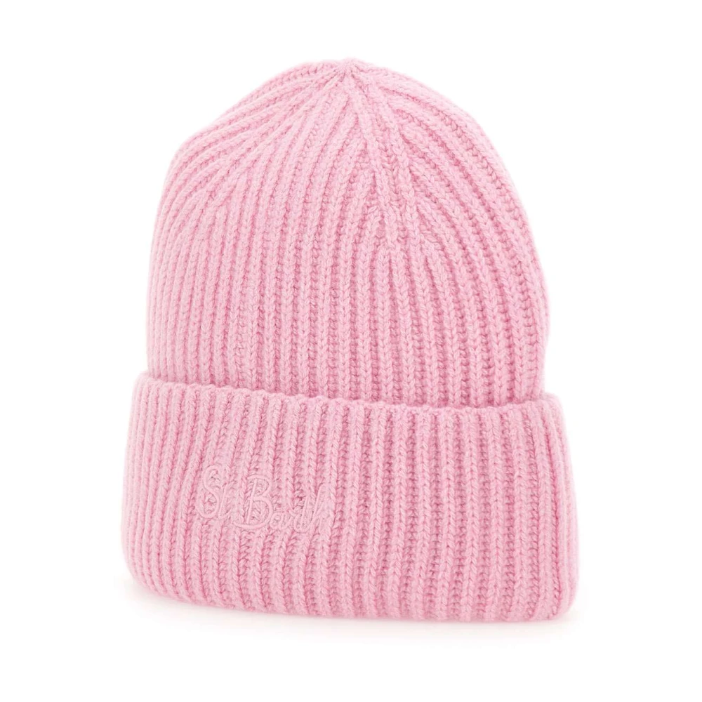 MC2 Saint Barth Roze Wol Kasjmier Muts Ribbel Weefsel Pink Dames