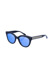 Niebieskie Okulary przeciwsłoneczne w kształcie owalnym z ochroną UV i powłoką antyrefleksyjną