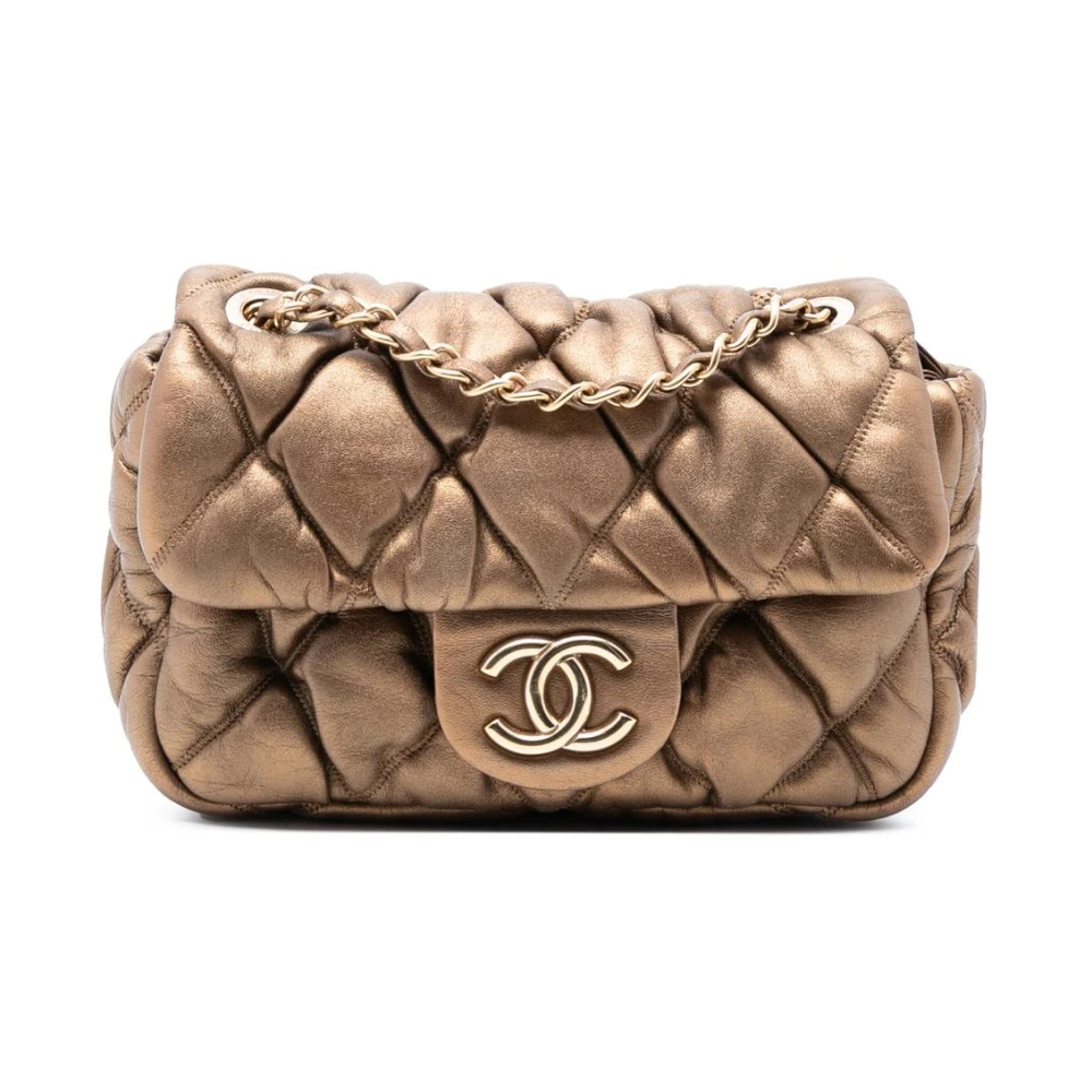 Chanel Vintage Women's Brown Pre-Owned Quilted Chain Shoulder Bag