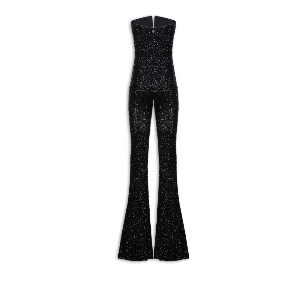 Aniye By Zwart Paillet Jumpsuit Elegant Stijl Black Dames