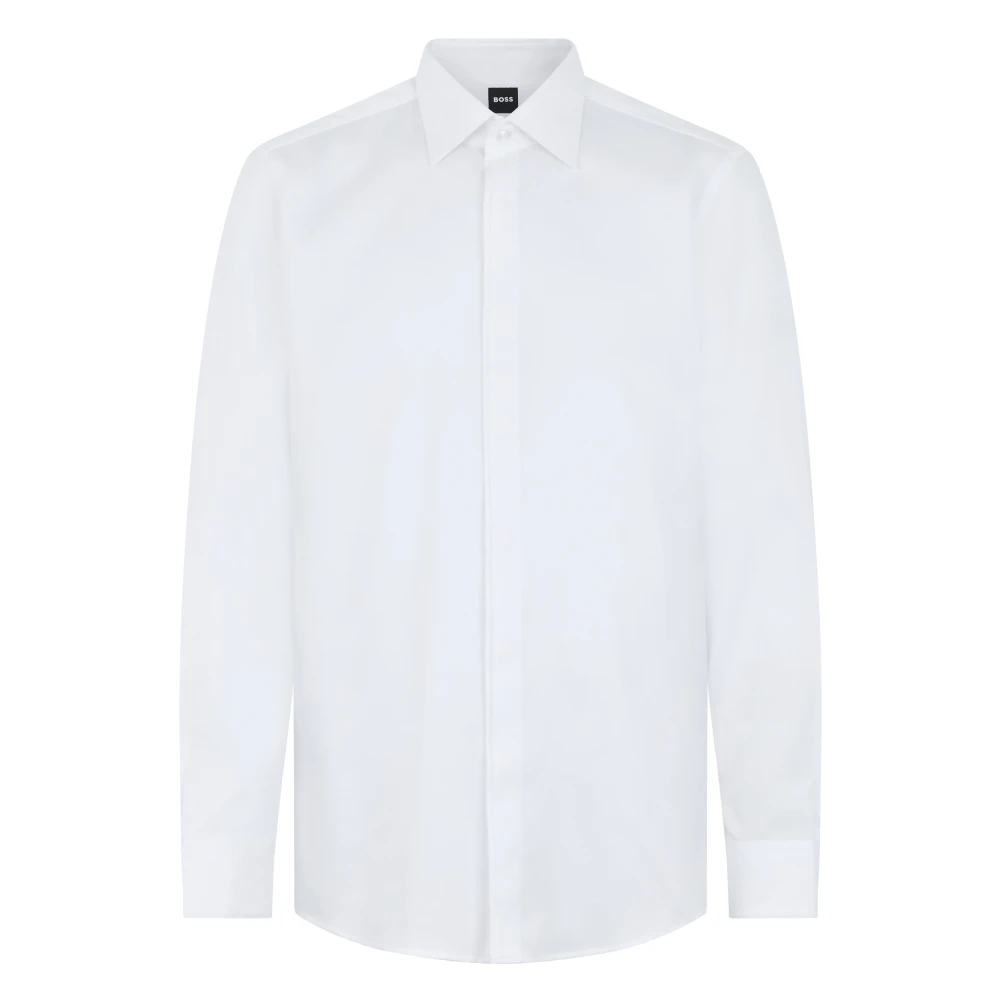 Hugo Men's White Formal Shirts, 3XL, Cotton Shirt With Long Sleeves