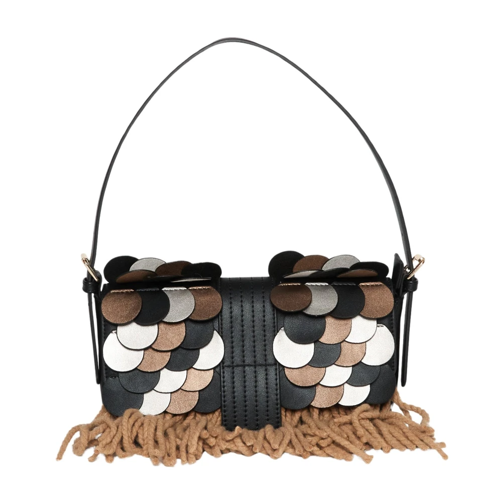 La Milanesa Zwarte eco-lederen en wollen handtas Black Dames