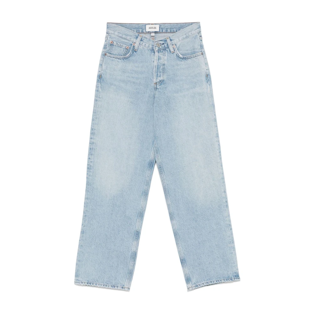 Agolde Lichtblauwe Klassieke Vijf-Pocket Jeans Blue Dames