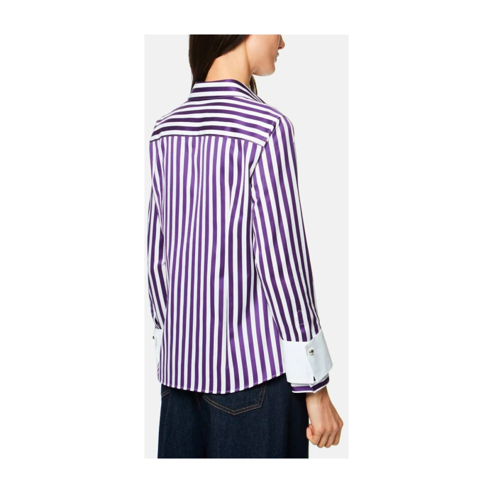 Carolina Herrera Gestreept Katoenen Overhemd Slim Fit Purple Dames