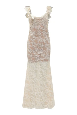 Lace Flower Maxi Dress