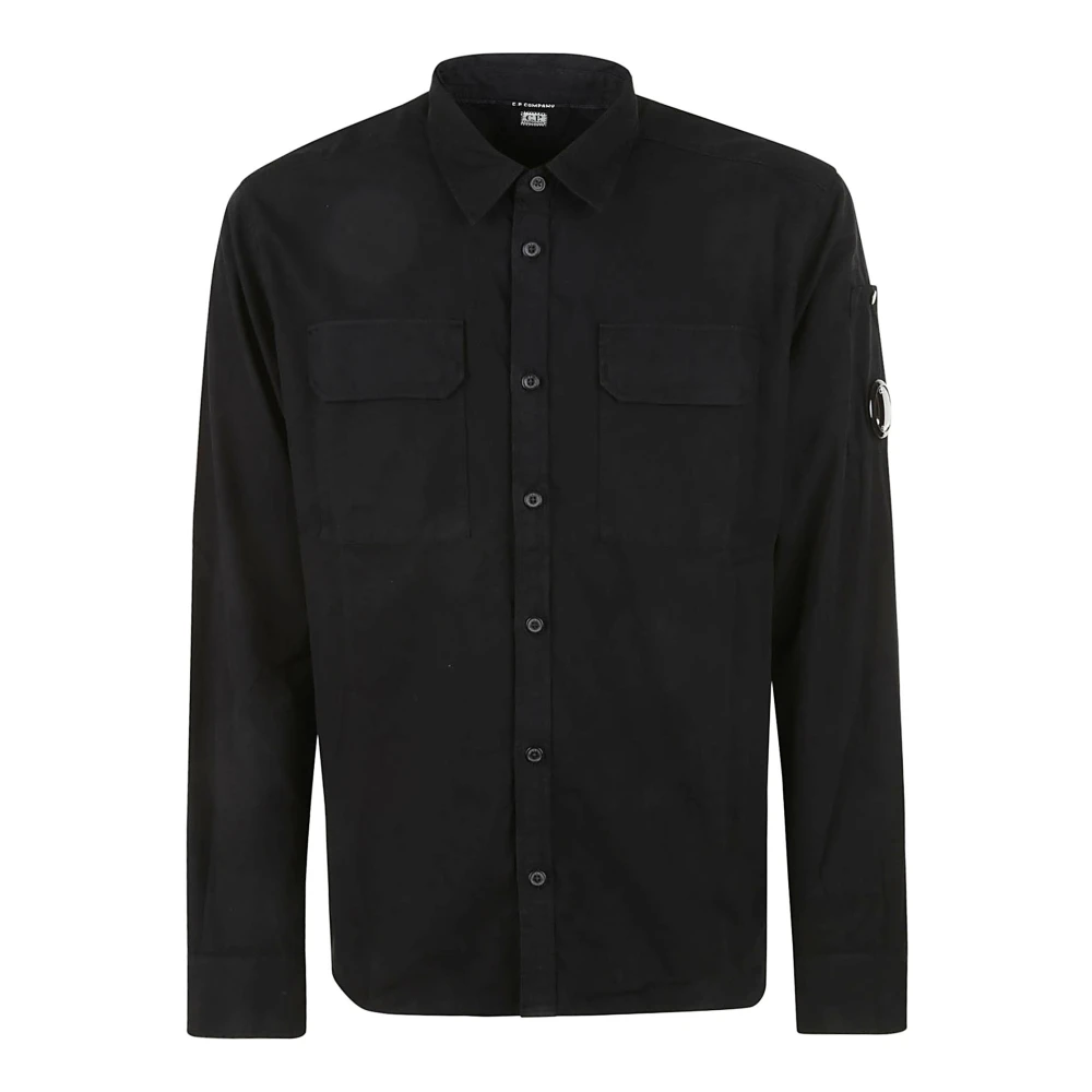 C.P. Company Zwarte Katoenen Overhemd met 2 Zakken Black Heren