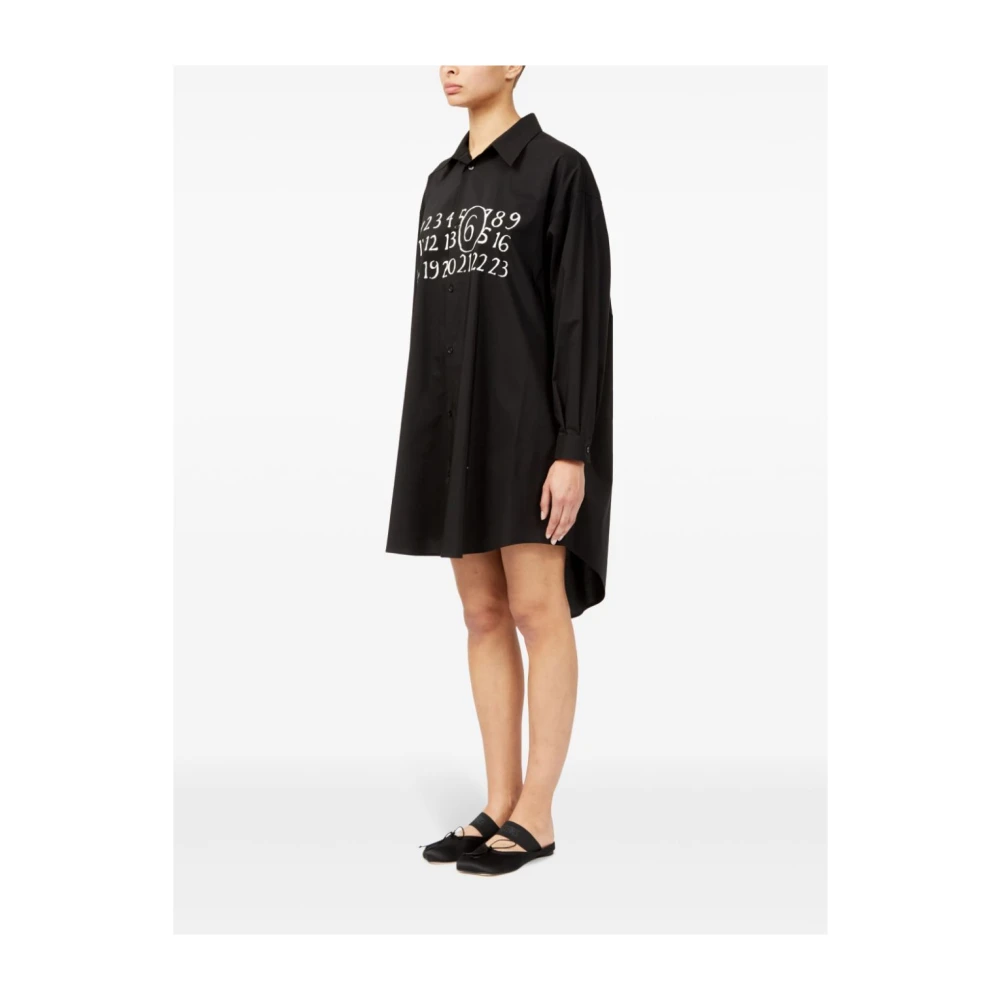 MM6 Maison Margiela Shirt Dress Black Dames