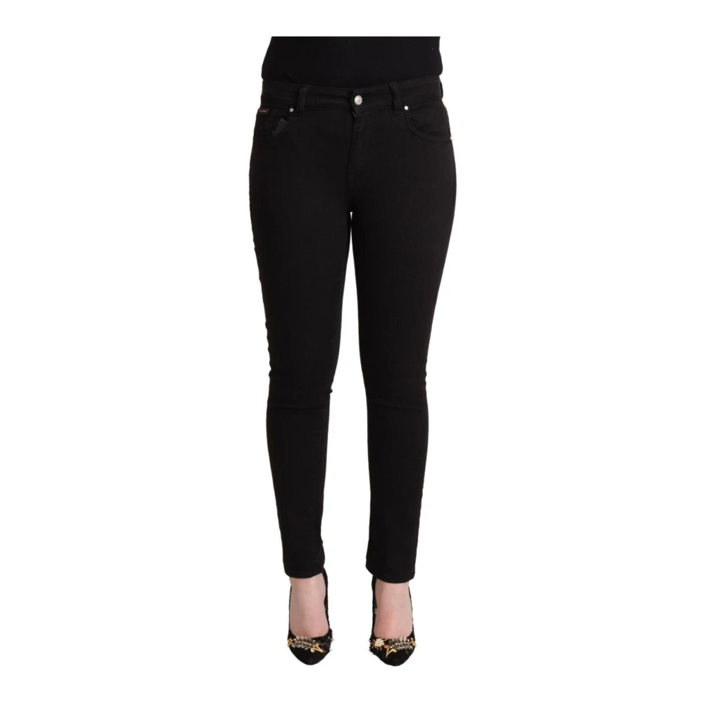 Dolce & Gabbana Women's Black Skinny Jeans With Logo Plaque - Skinny Fit Jeans - M - Jeans