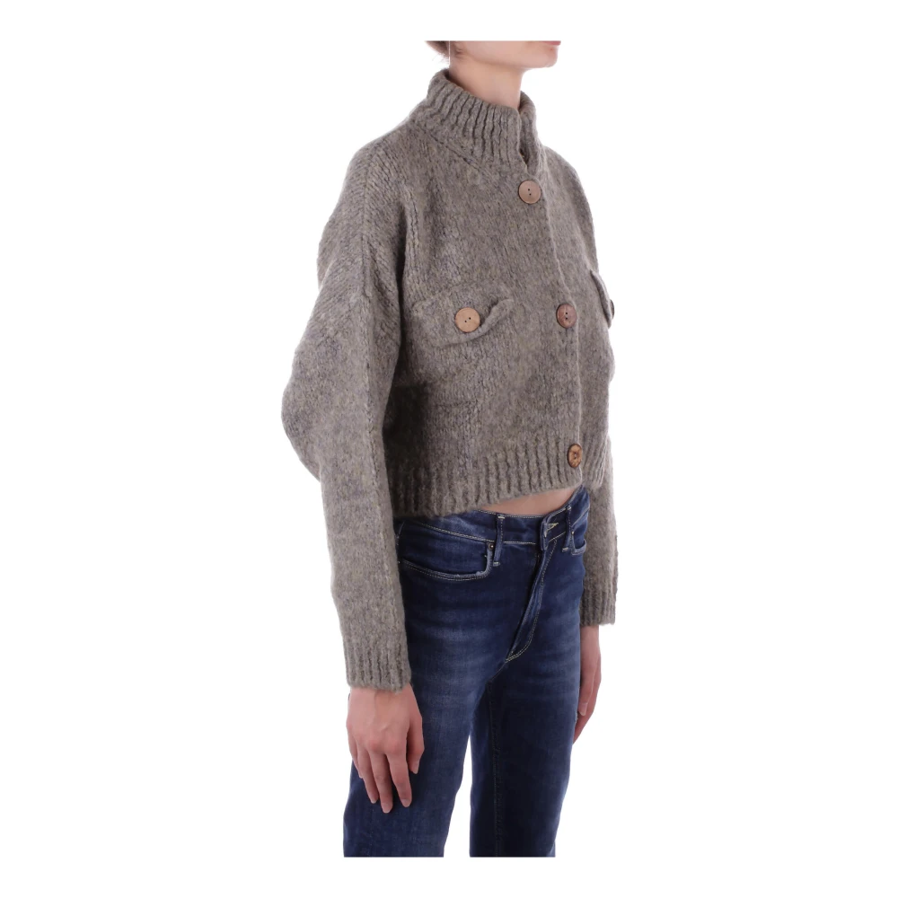 H2O Antraciet Cardigan Sweater met Front Logo Gray Dames