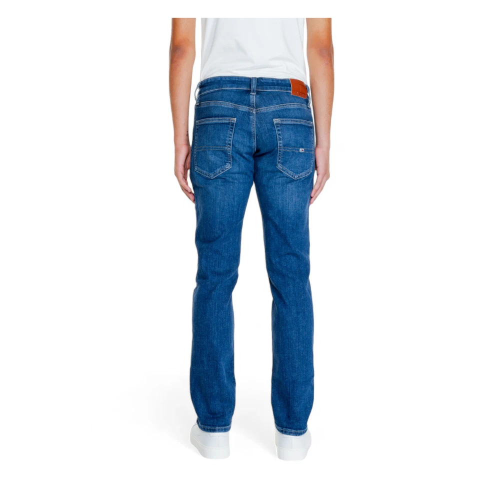 Tommy Hilfiger Blauwe Effen Heren Jeans Rits Knoop Blue Heren