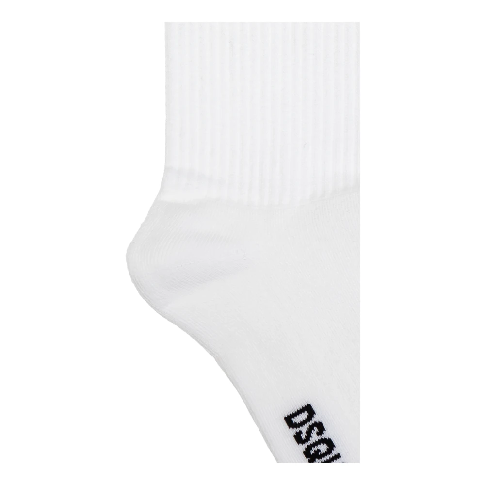 Dsquared2 Katoenen sokken met logo White Heren