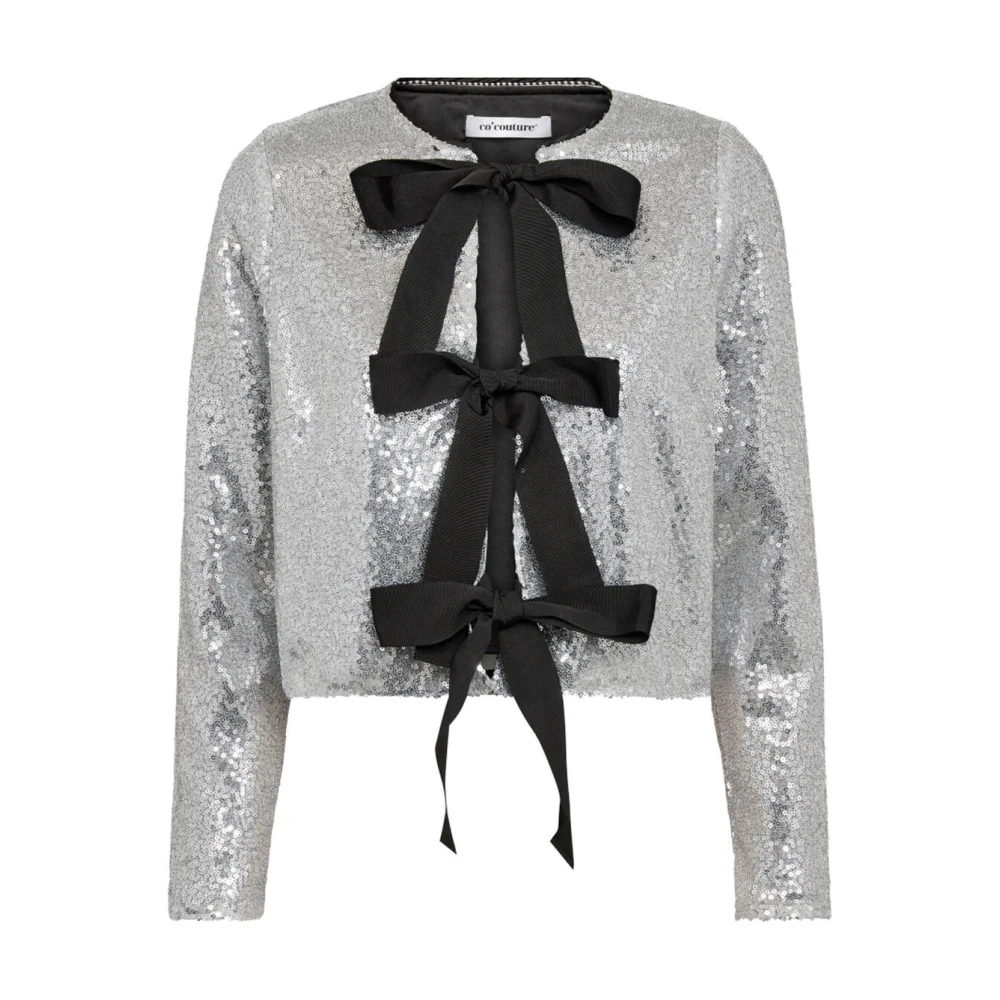 Co'Couture Paillet Strik Blouse StevieCC Stijl Gray Dames