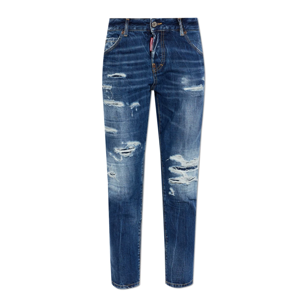 Dsquared2 Blue Teddy Jeans - Female - Cropped Jeans - Xs - Jeans
