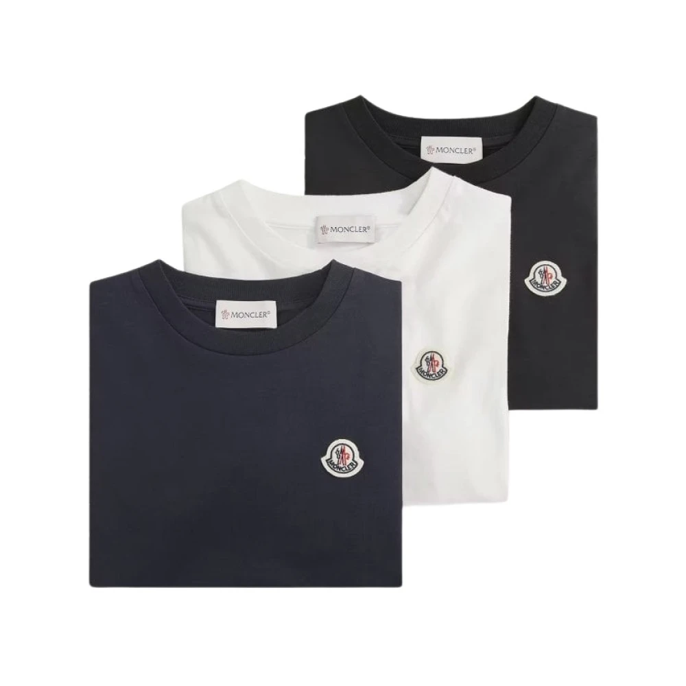 Moncler , Kids Short Sleeve T-Shirts, Unisex, Multicolor, 10 Y, 3 Pack Archive Logo T Shirts