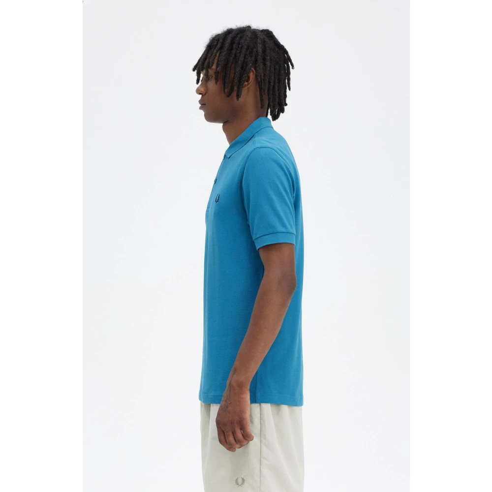 Fred Perry Blauw Piqué Polo Shirt Blue Heren