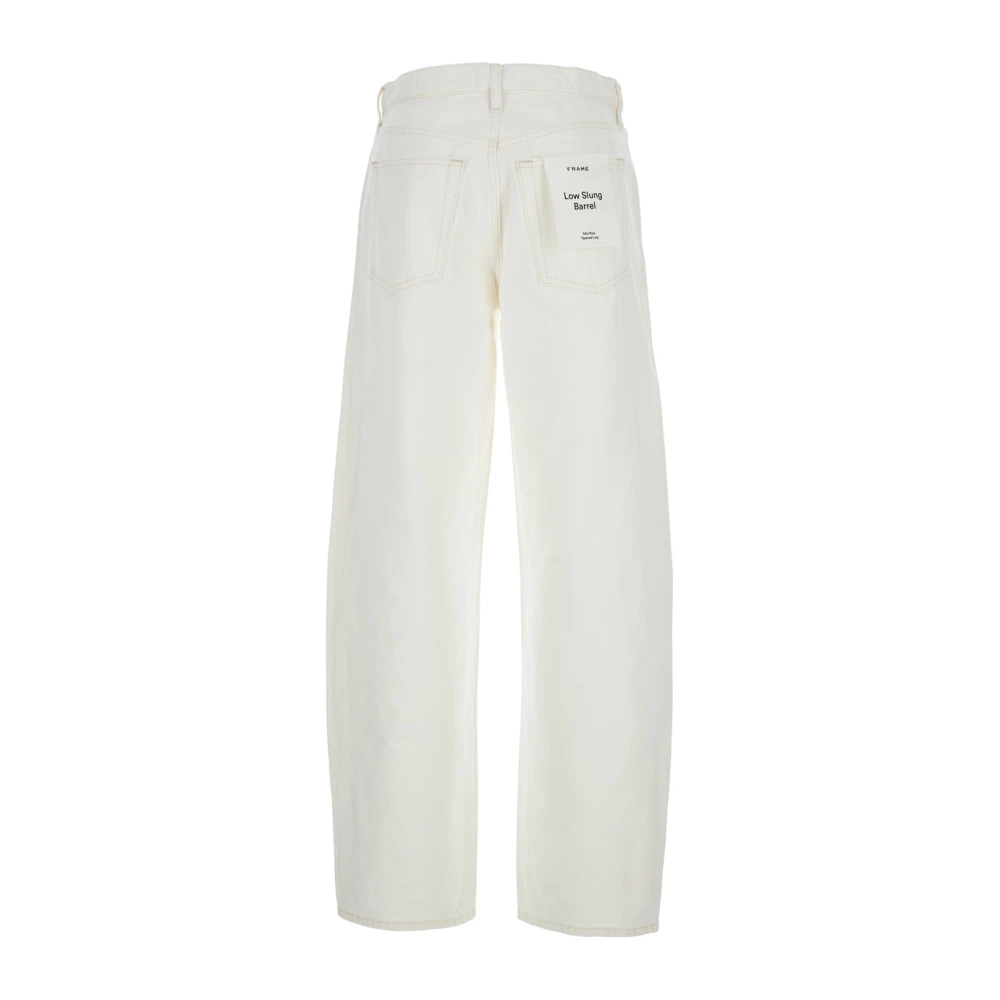 Frame Laaghangende Witte Denim Jeans White Dames