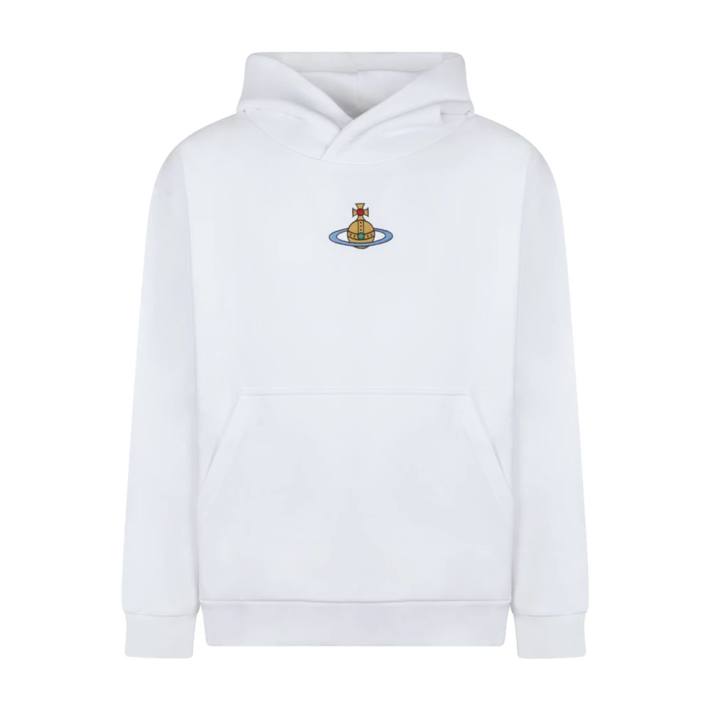 Vivienne Westwood Herr Vit Sweatshirts & Hoodies M, Bomull, Logobroderi Huvtröja Tröja