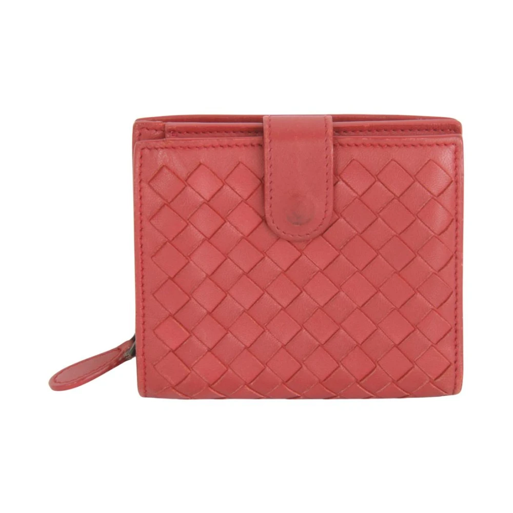 Gebrauchte Intrecciato Leder Brieftasche Rot - Bottega Veneta Vintage - Modalova