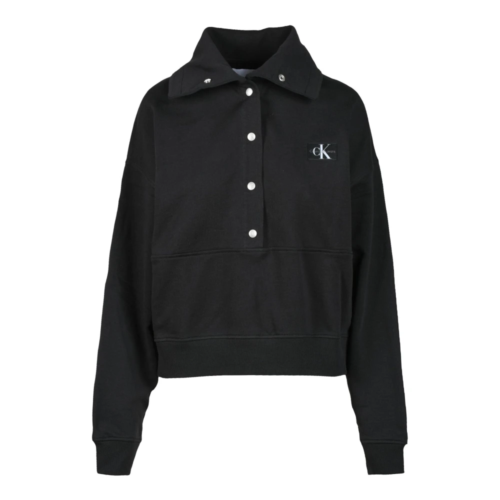 Calvin Klein Jeans Katoenen Sweatshirt Black Dames