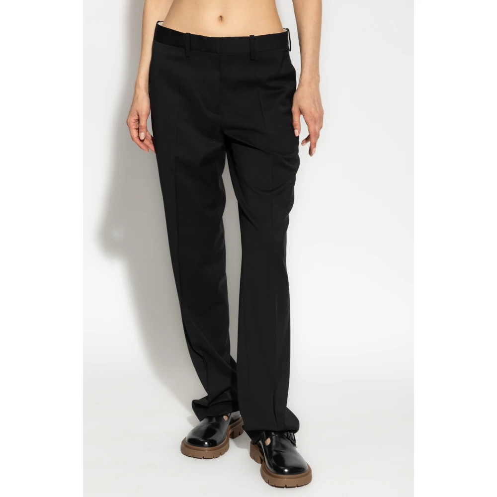 Helmut Lang Wollen broek met vouw van Black Dames