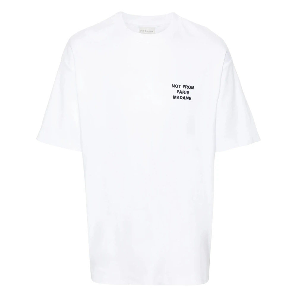 Drole de Monsieur Slogan Optic White T-shirts en Polos White Heren