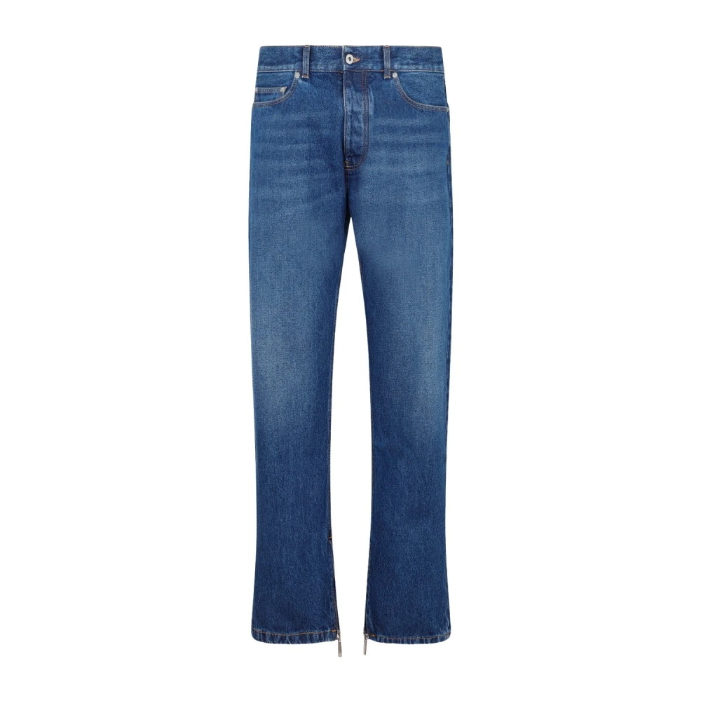 Off White Blauwe Denim Straight Leg Jeans Blue Heren