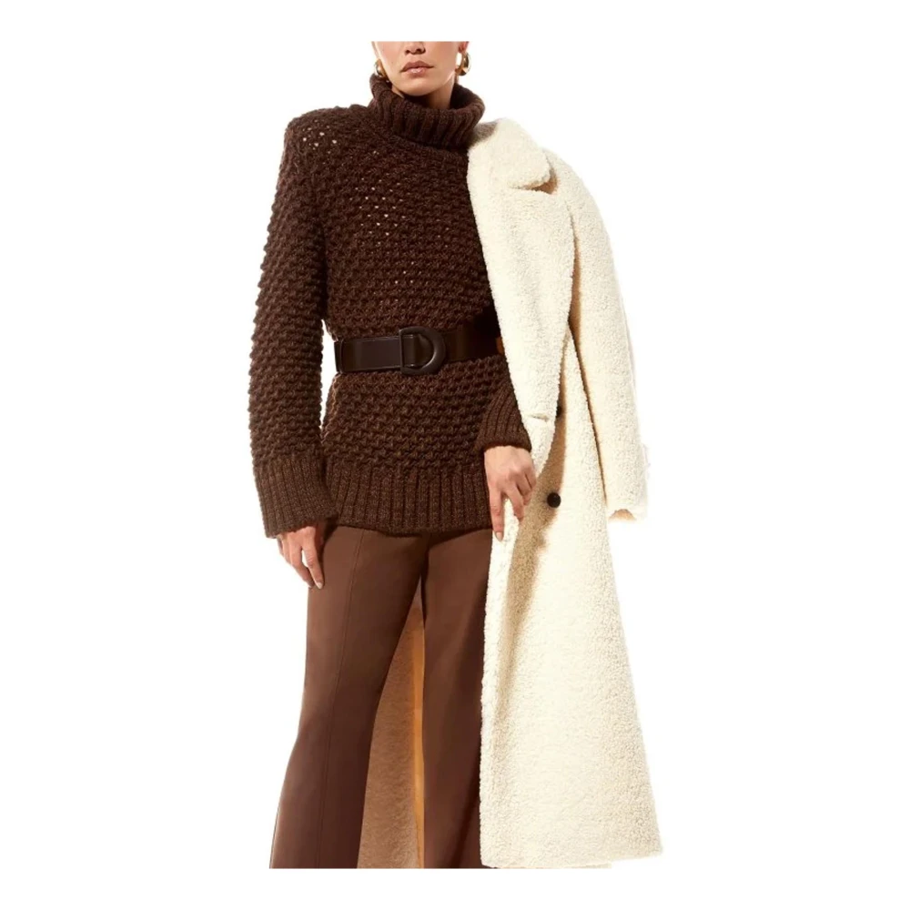 MVP wardrobe Hoge hals wolmix trui Brown Dames