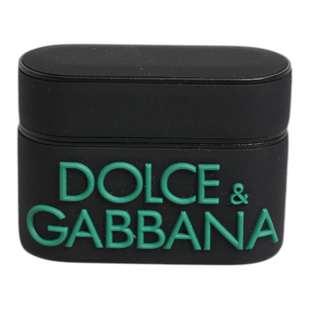 Dolce & Gabbana Unisex Black Headphones, One Size, Orange Silicone Airpods Case