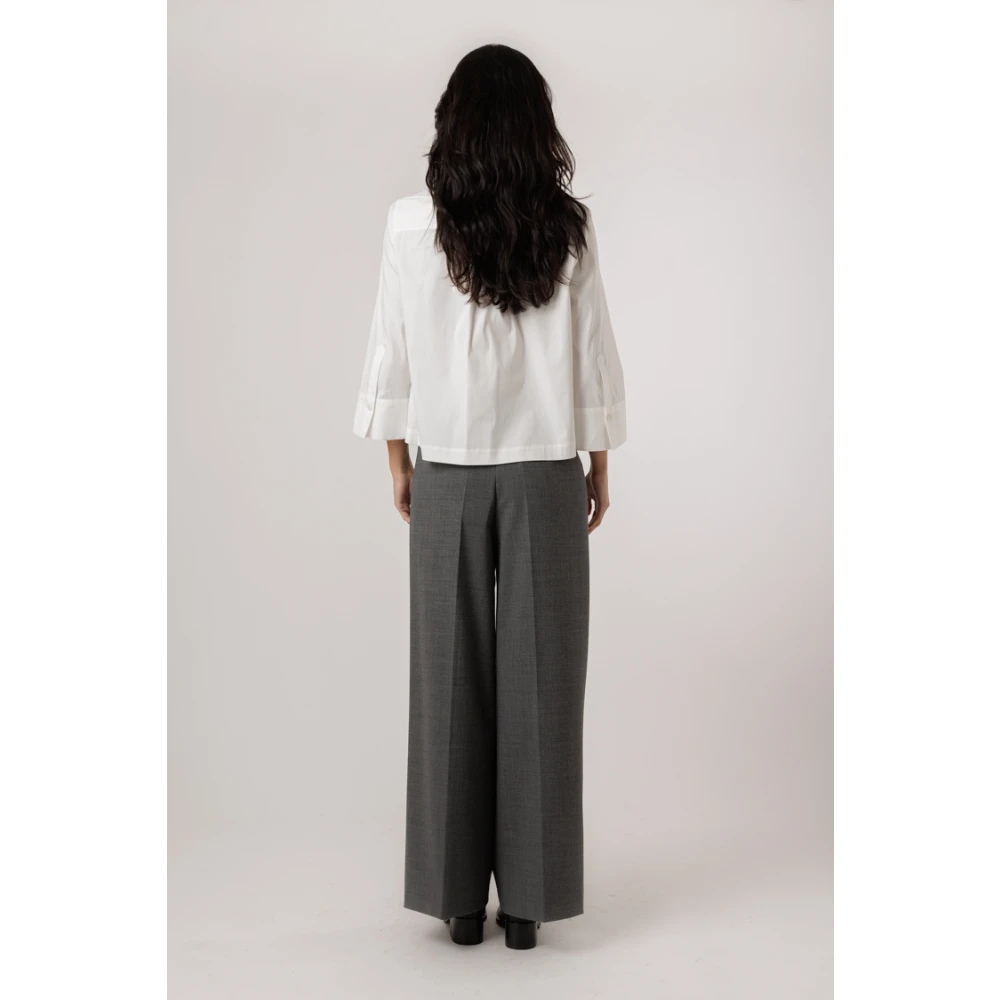 Windsor Elegante Geknipte Blouse met Klassieke Kraag White Dames