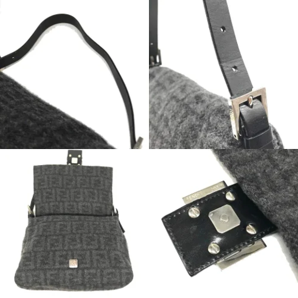 Fendi Vintage Pre-owned Canvas crossbody-bags Gray Dames