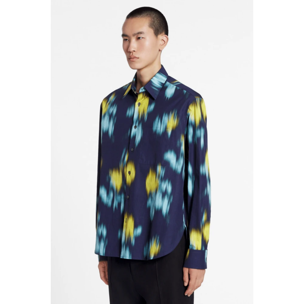 Lanvin Bloemen Vervaagd Print Shirt Multicolor Heren