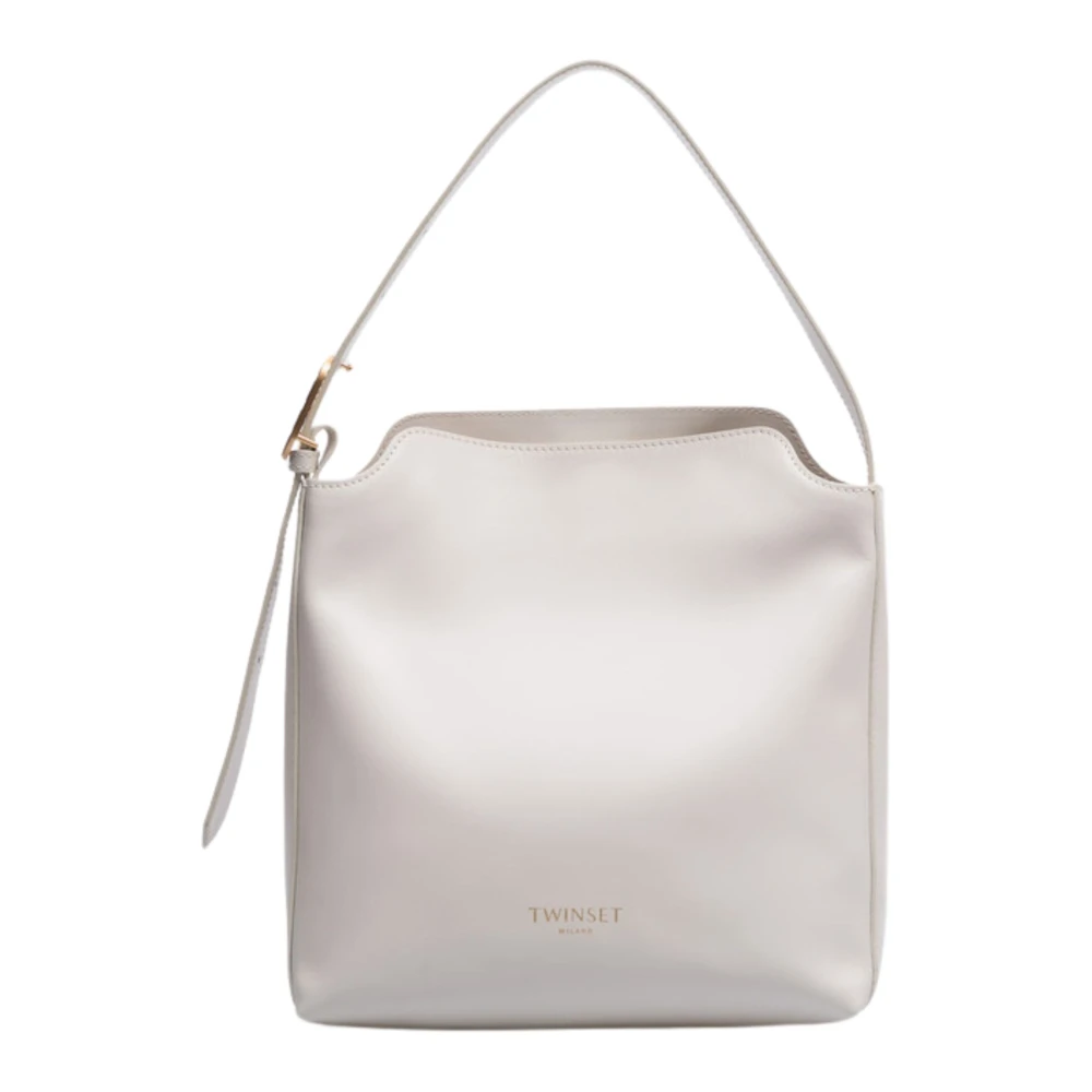 Twinset Jolie Hobo Tas van Glad Kalfsleer Gray Dames