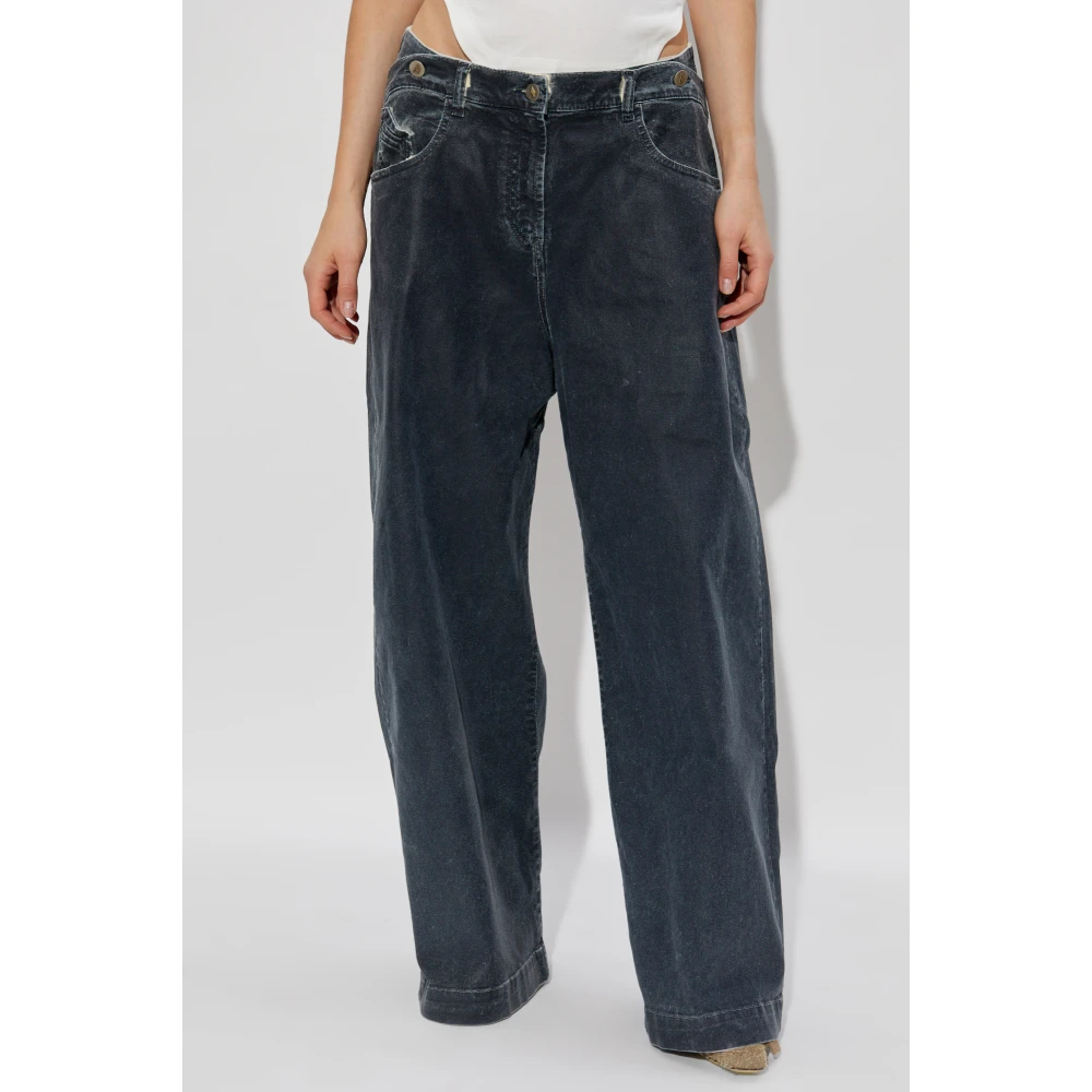 The Attico Gewaxte wide-leg jeans Gray Dames
