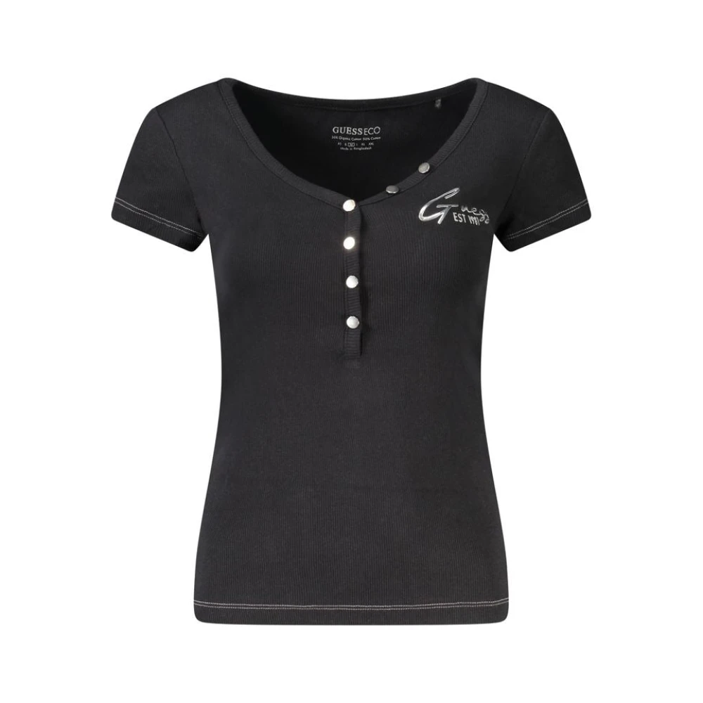 Guess Zwarte Katoenen Tops & T-shirt Black Dames