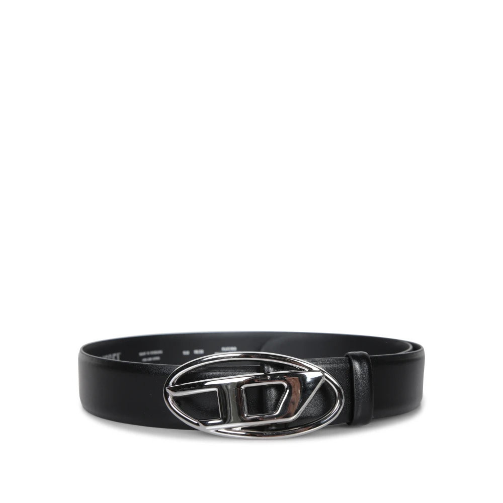 Diesel Women's Black Oval D Logo B-1Dr W Belt
